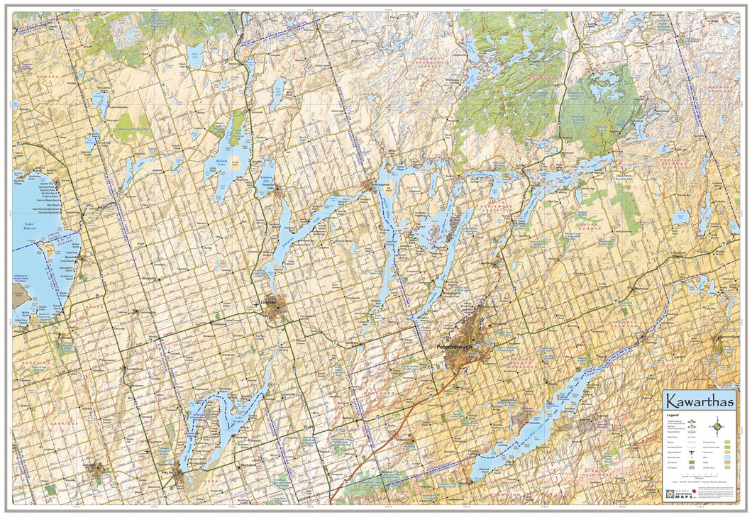 Kawartha Laminated Wall Map