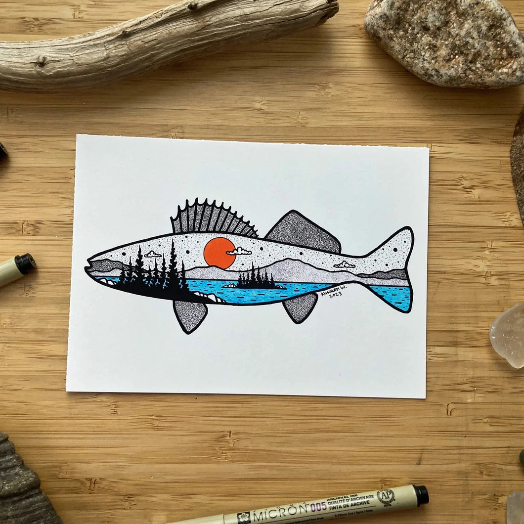 Naturally Illustrated Print - Walleye